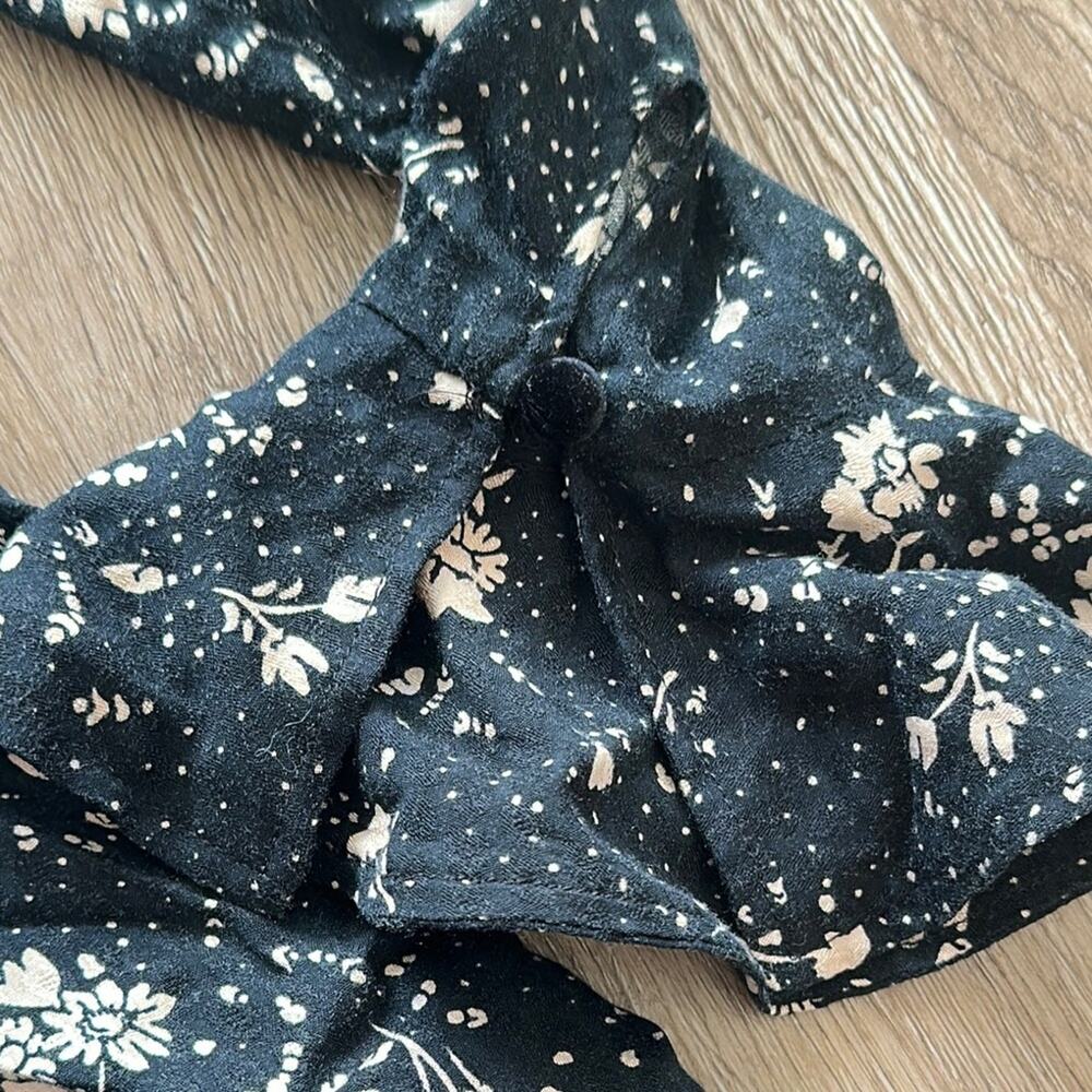 Free People Tess Mini Dress Black‎ & Tan Floral Size Medium - Picture 4 of 7